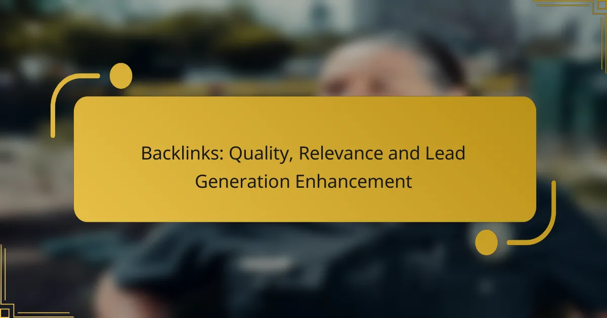 Backlinks: Quality, Relevance and Lead Generation Enhancement