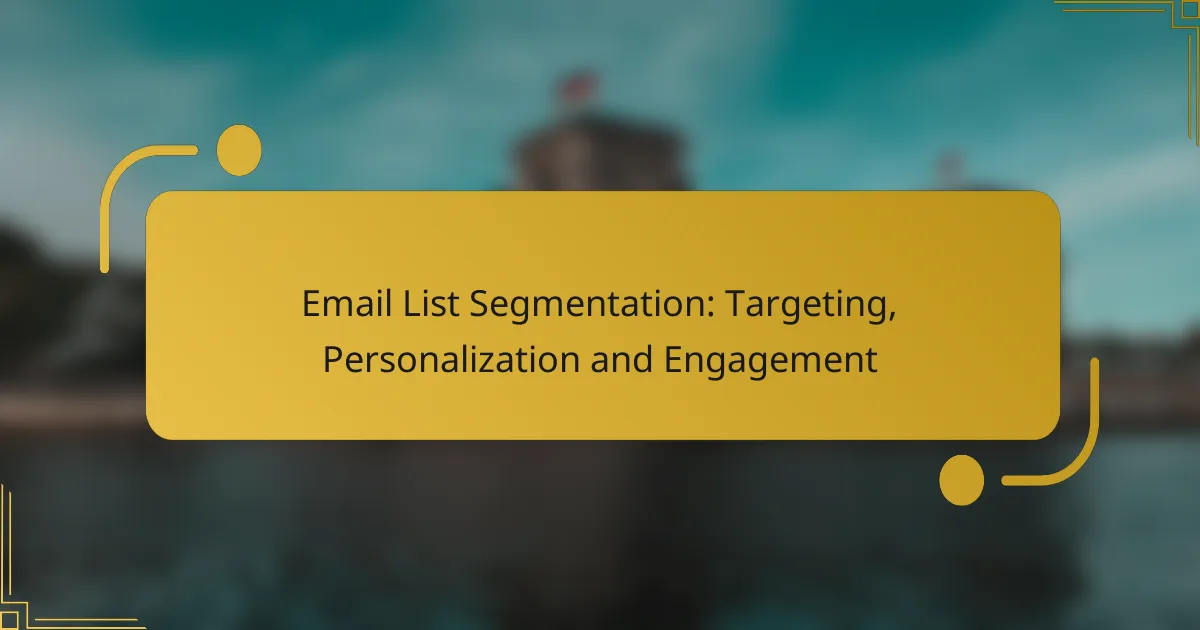 Email List Segmentation: Targeting, Personalization and Engagement