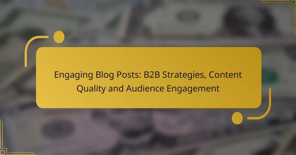 Engaging Blog Posts: B2B Strategies, Content Quality and Audience Engagement