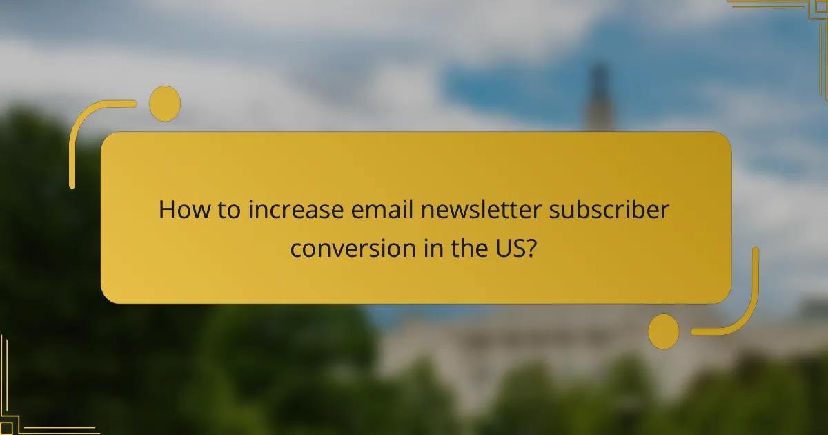 How to increase email newsletter subscriber conversion in the US?