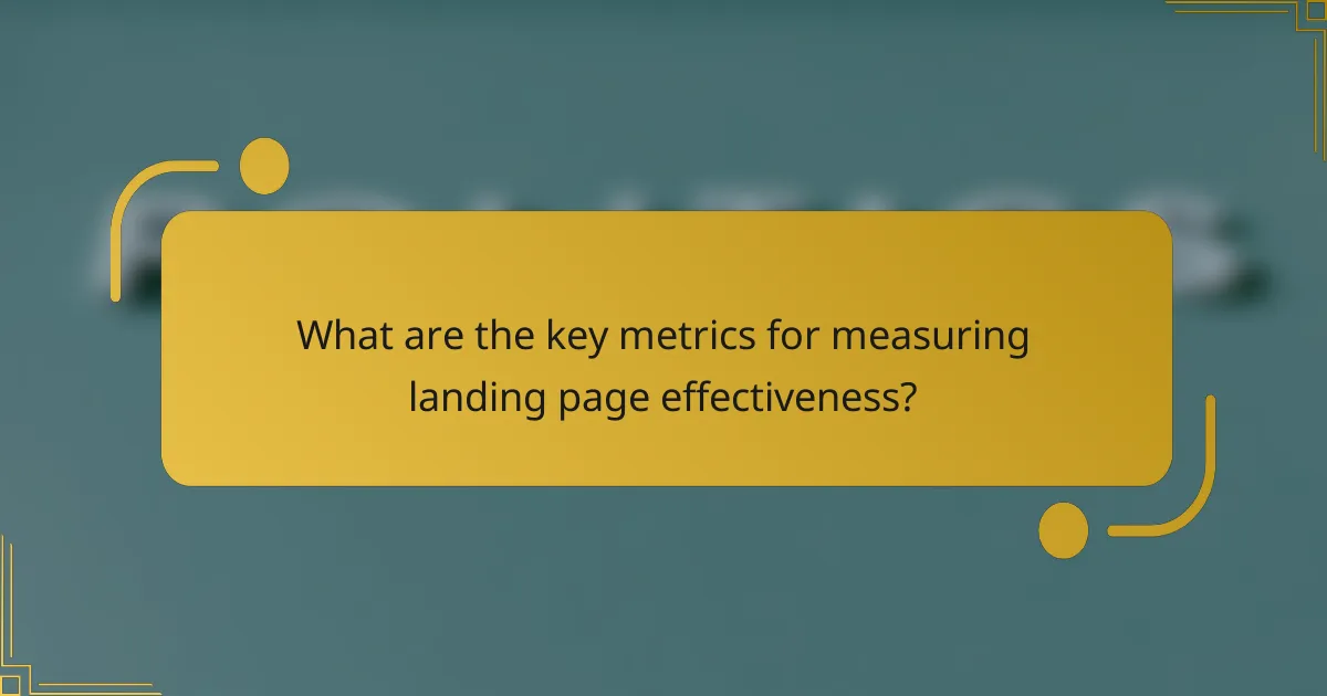 What are the key metrics for measuring landing page effectiveness?